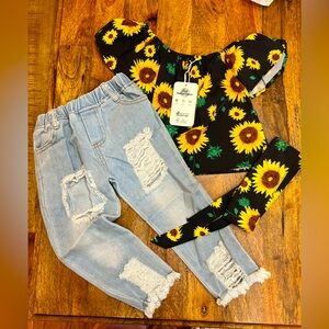 NWT Sunflower Outfit size 18/24 Months.